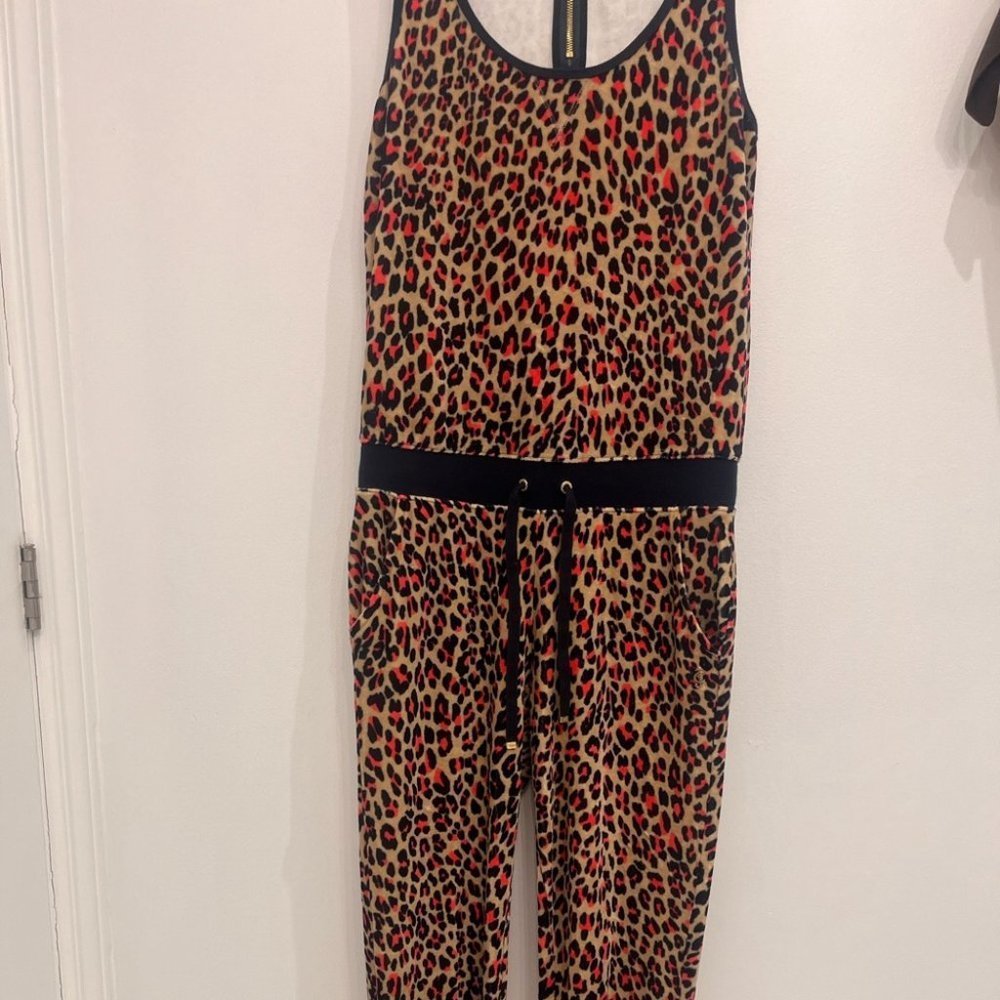 RARE -Juicy Couture One Piece Jumpsuit Leopard Velvet Size XS